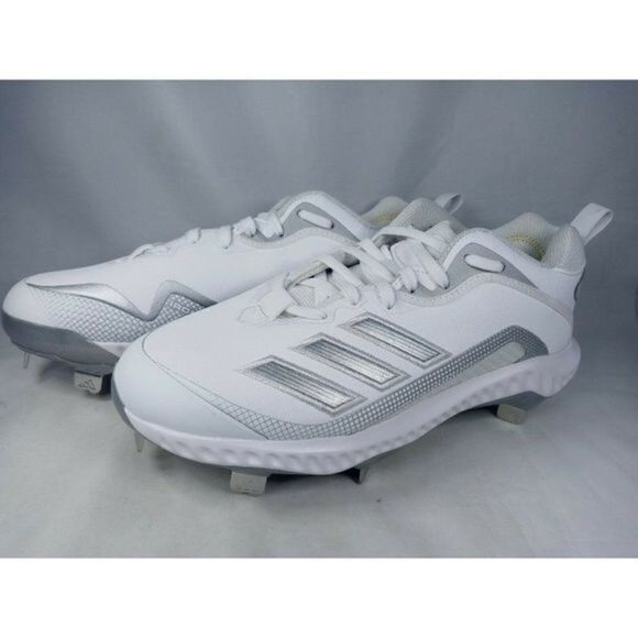 Adidas White Metal Baseball Cleats Icon 6 Bounce White/Silver Men\'s Size‎ 7 New. main image 6
